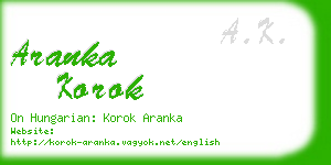 aranka korok business card